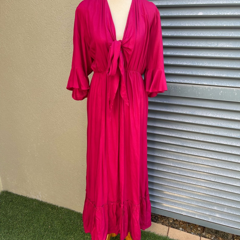 NWT Dani Marie Burgundy Maxi Dress - Picture 1 of 10
